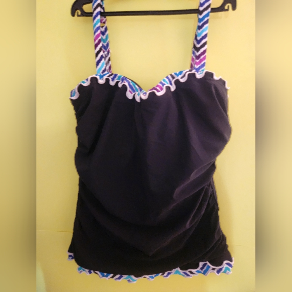Profile by Gottex Palm Springs D-Cup Shirred Underwire Tankini Top